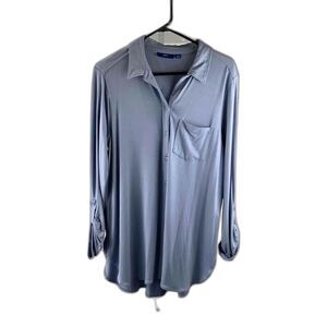 Apt 9 -Oversized Flowy Button Down Periwinkle 3/4 Length Sleeve - Size L